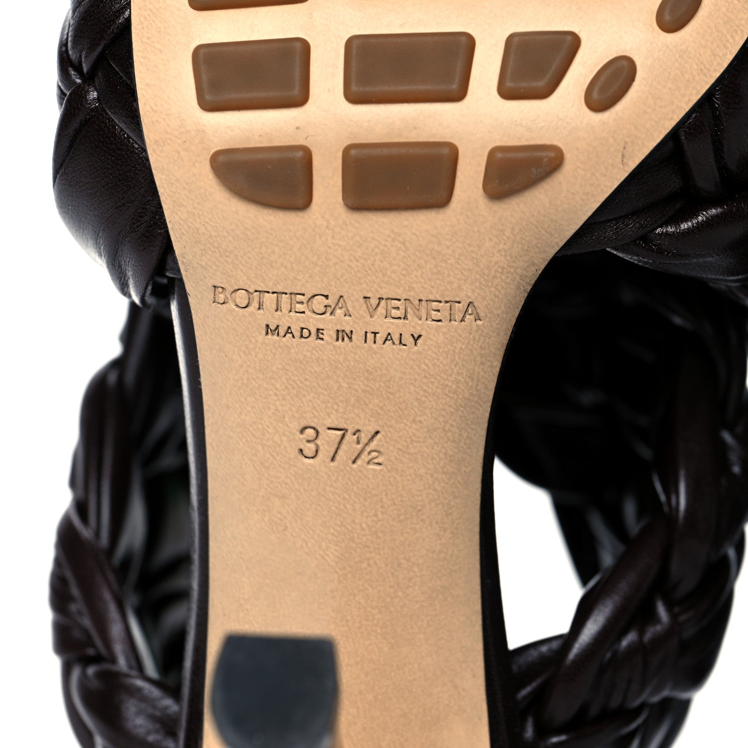 Bottega Veneta Shiny Nappa Intrecciato The Board Sandals 37.5 Chocolate 6 of 7