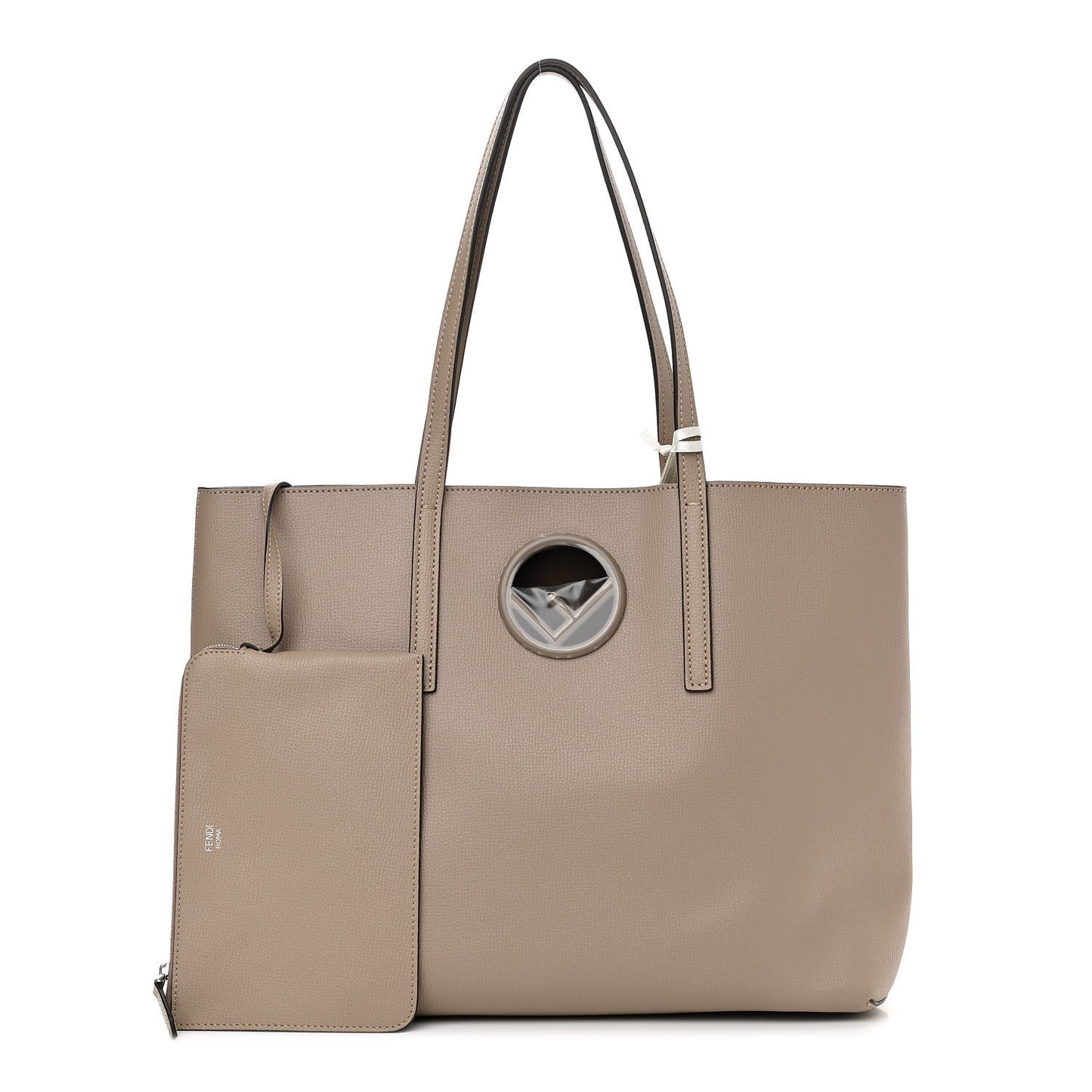 Vitello Vienna Enamel F is Fendi Shopping Tote Tortora Taupe