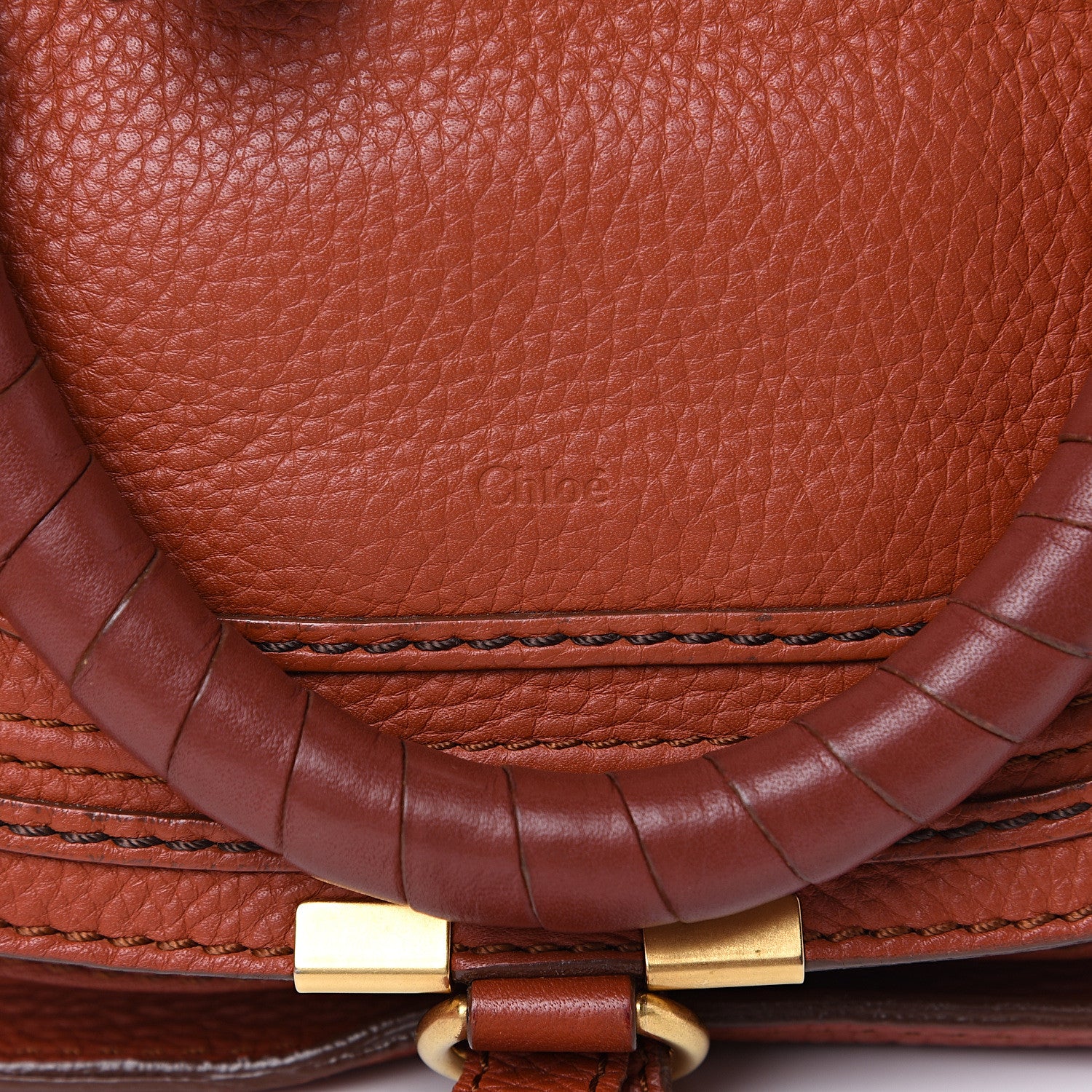 Chloe Calfskin Baby Marcie Satchel Whiskey 9 of 11