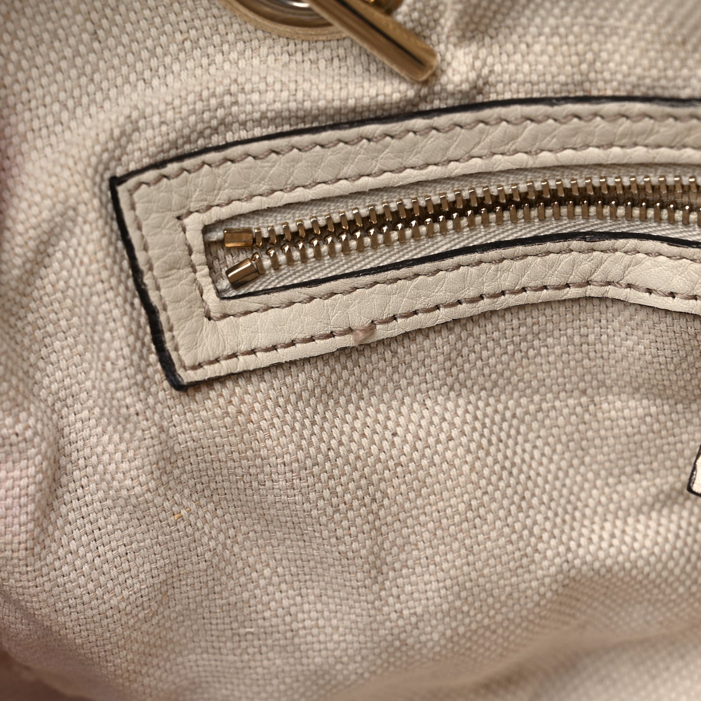 Pebbled Calfskin Small Soho Bowler Off White