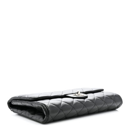 Chanel Lambskin Quilted Clutch With Chain Flap Black 4 of 14