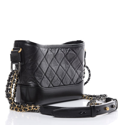 Chanel Aged Calfskin Quilted Small Gabrielle Hobo Black 3 of 10
