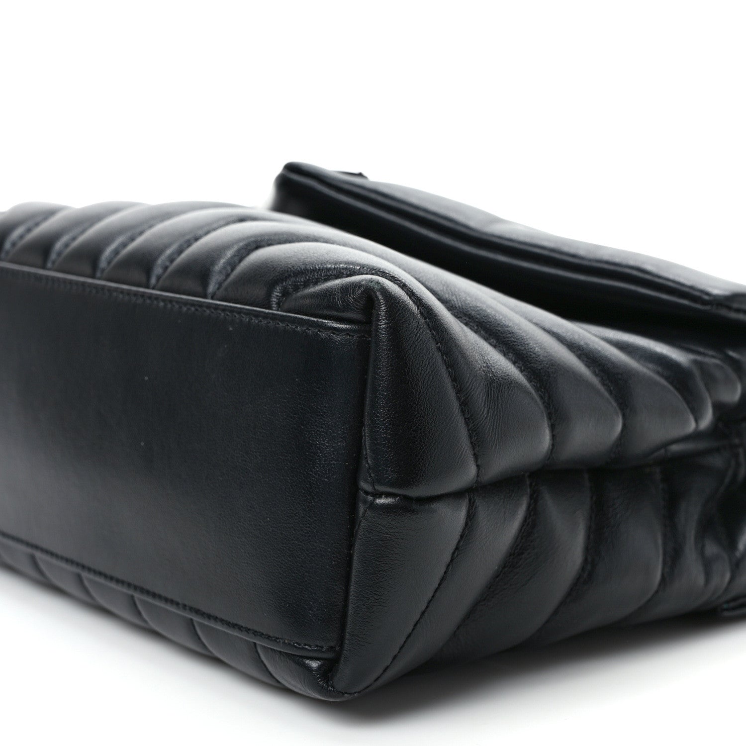 Saint Laurent Calfskin Y Quilted Monogram Monochrome Small Loulou Chain Satchel Black 9 of 9