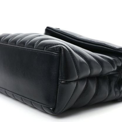 Saint Laurent Calfskin Y Quilted Monogram Monochrome Small Loulou Chain Satchel Black 9 of 9