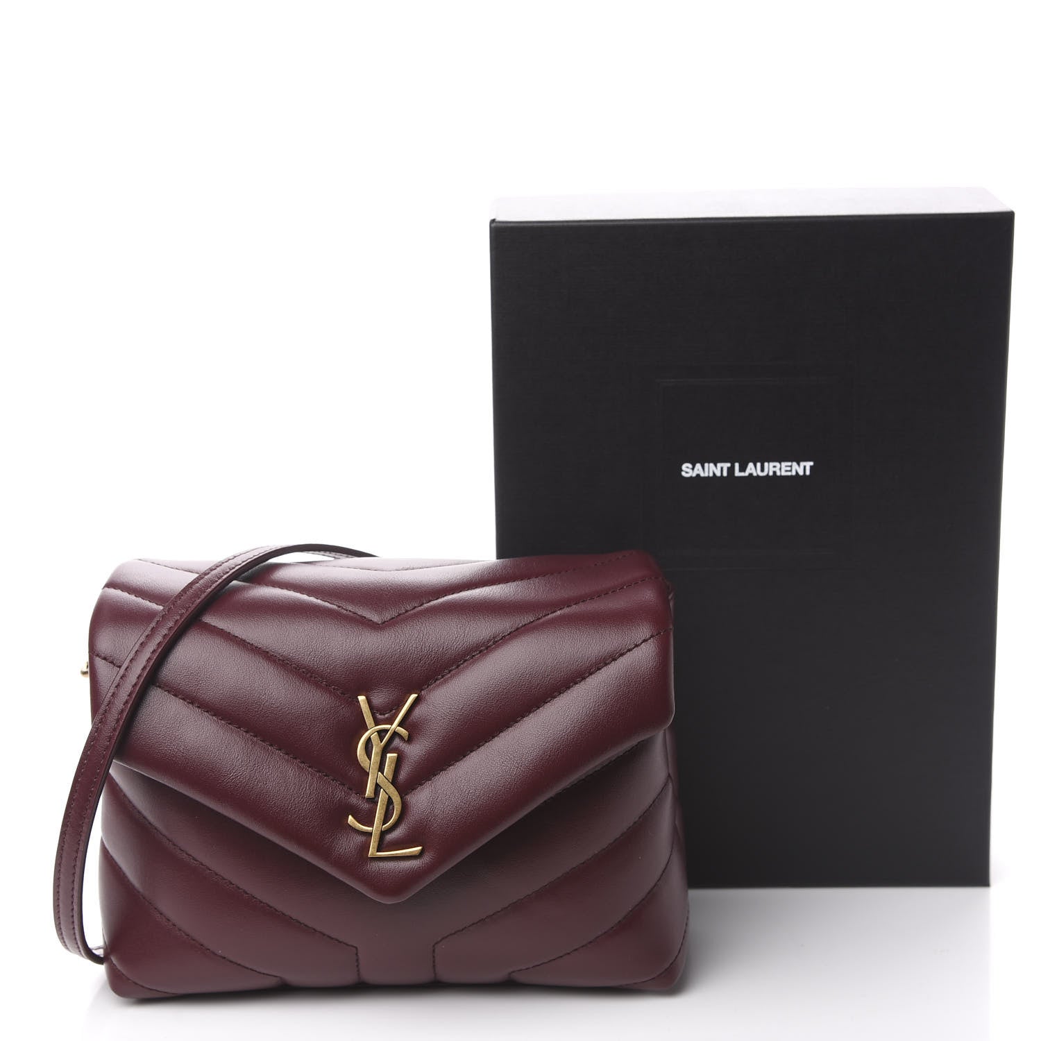 Saint Laurent Calfskin Y Quilted Monogram Toy Loulou Monogram Crossbody Bag Rouge Legion 12 of 12
