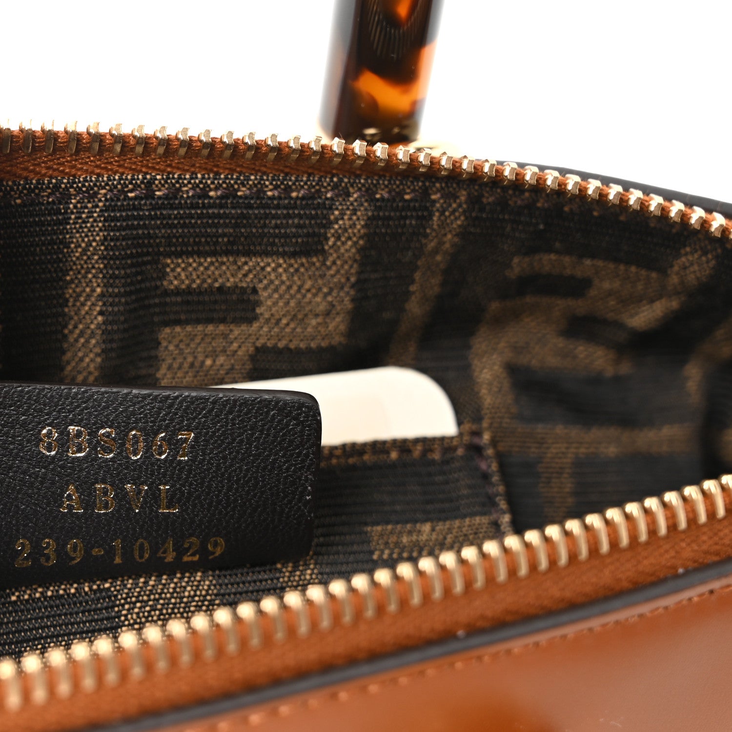 Fendi Vitello King Plexiglass Logo Embossed Mini By The Way Top Handle Boston Bag Caramello 7 of 10