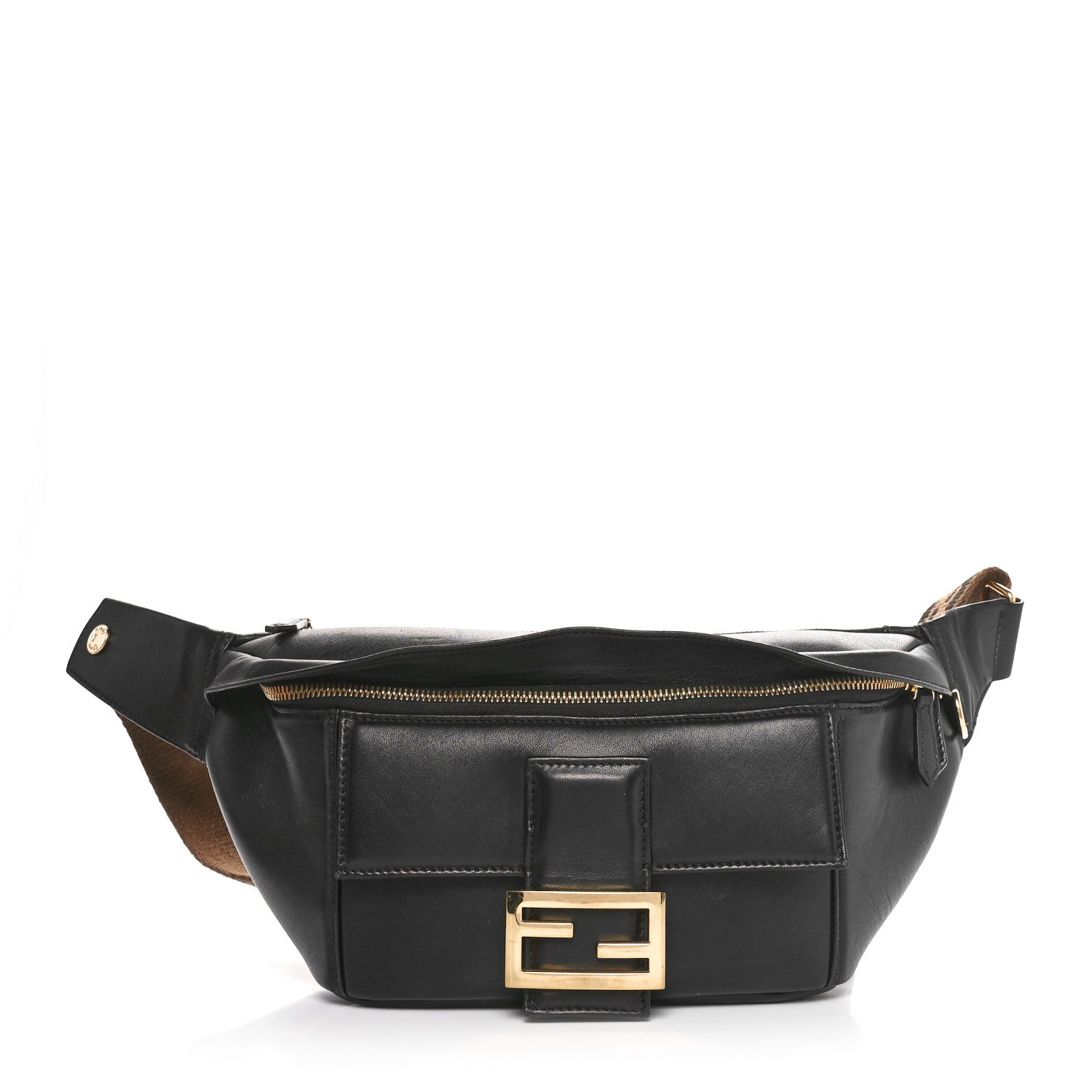 Fendi Nappa Apolo Baguette Belt Bag Black Tobacco 1 of 10