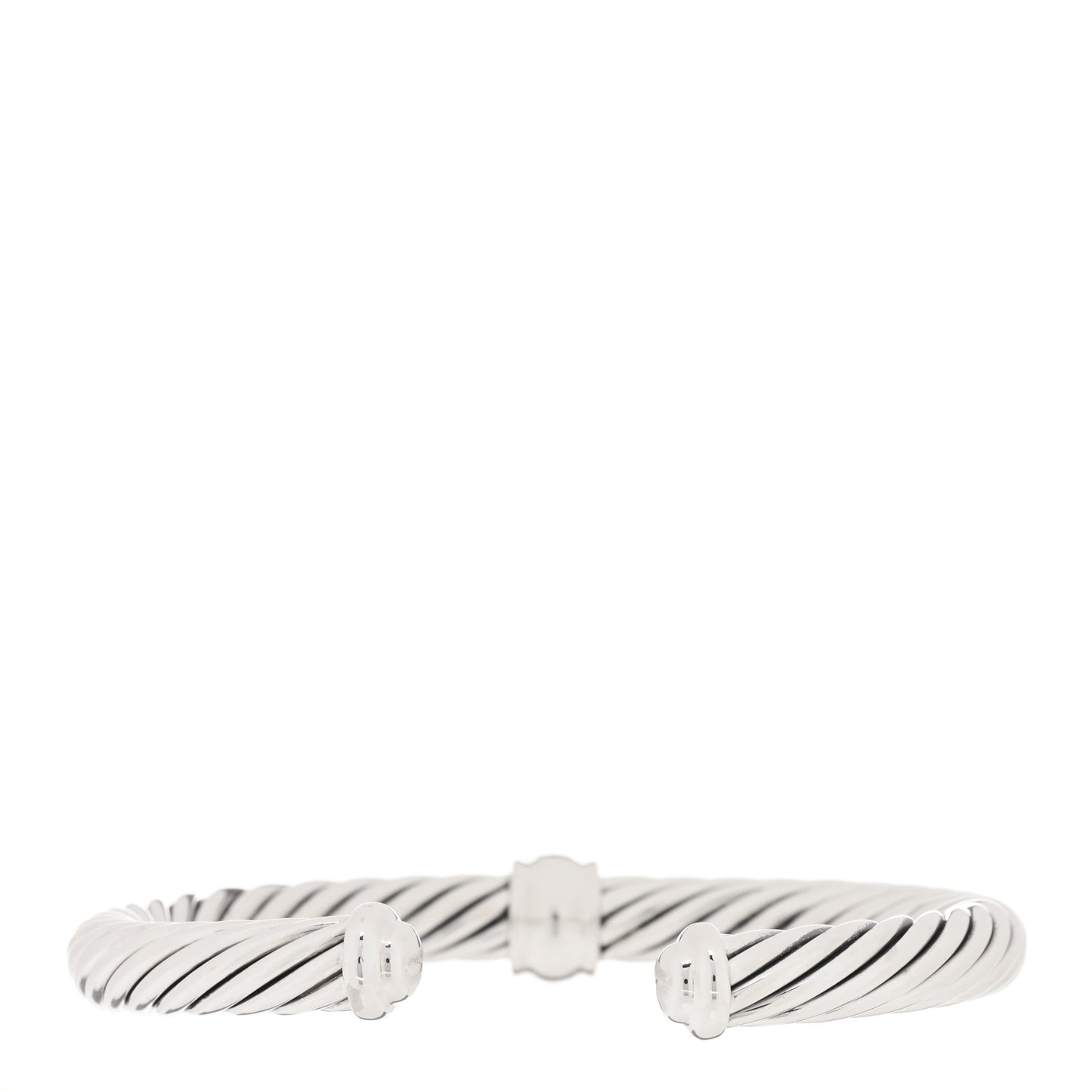 Sterling Silver Black Diamond 7mm Cable Classics Station Bracelet