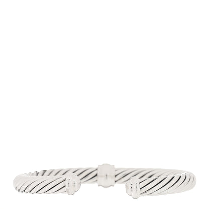 David Yurman Sterling Silver Black Diamond 7mm Cable Classics Station Bracelet 2 of 3
