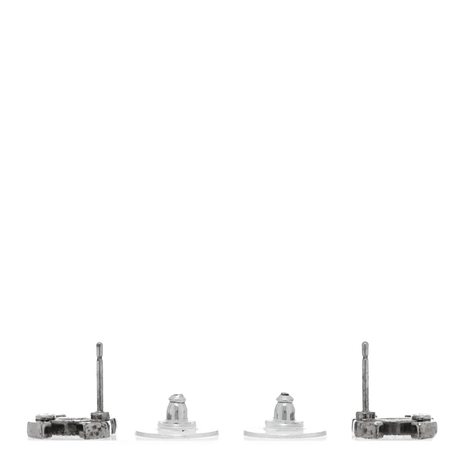 Chanel Crystal CC Earrings Silver 3 of 5