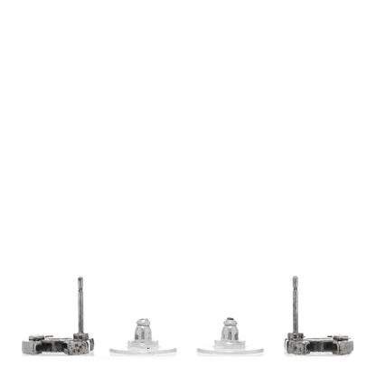 Chanel Crystal CC Earrings Silver 3 of 5