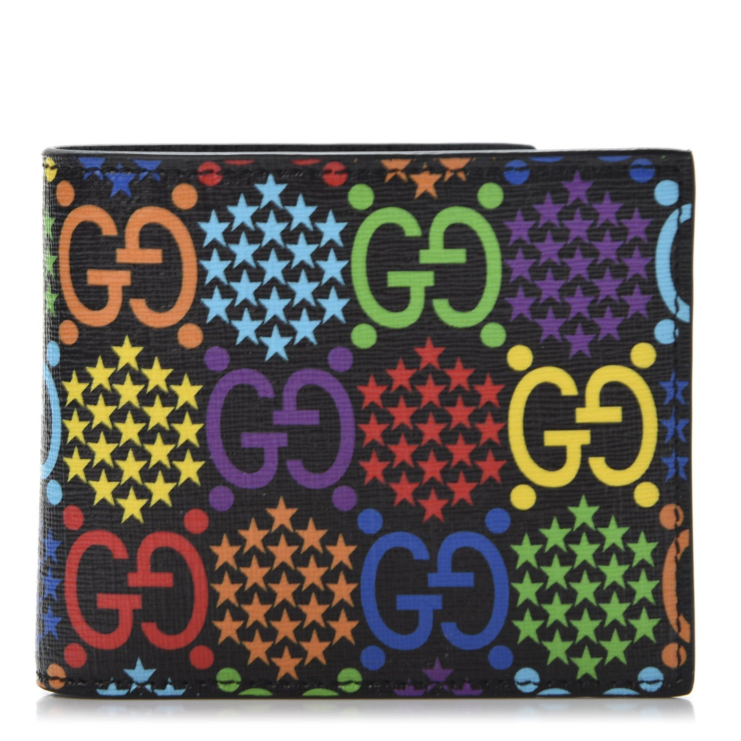 GG Supreme Monogram Psychedelic Bi-Fold Wallet Black Multicolor