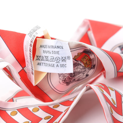Hermes Silk Colliers Et Chiens Twilly Rouge White Mastic 2 of 4