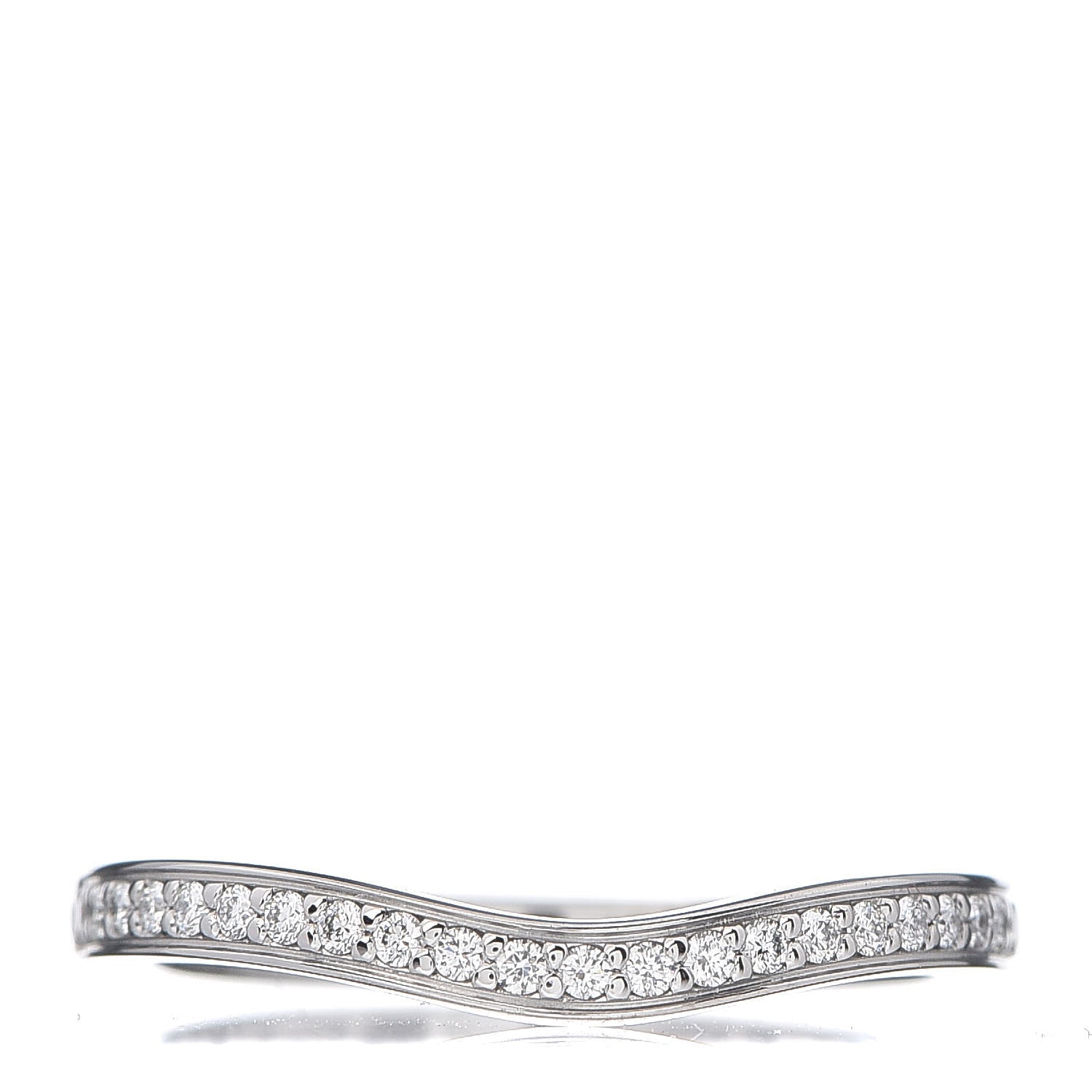 Cartier Platinum Diamond Ballerine Wedding Band Ring 48 4.5 1 of 6