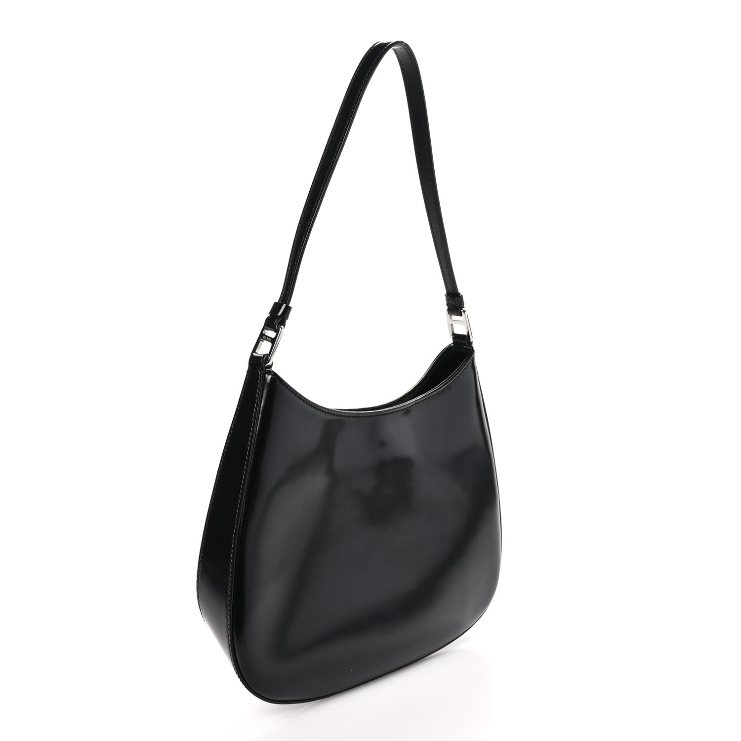 Prada Spazzolato Cleo Shoulder Bag Black 3 of 8