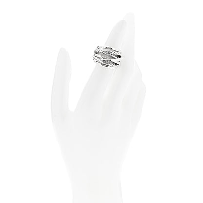 David Yurman Sterling Silver 18mm Wide Crossover Cable Ring 50 5.5 2 of 5