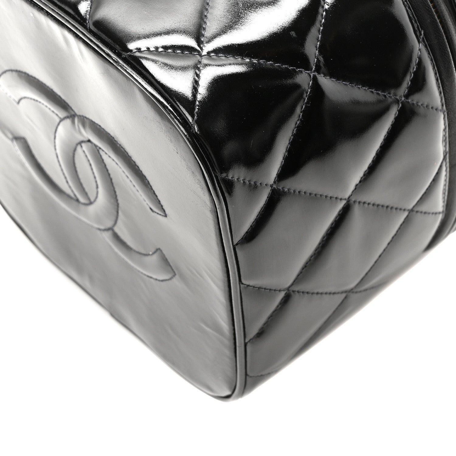 Chanel Patent Quilted Top Handle Vanity Case Black 10 of 10