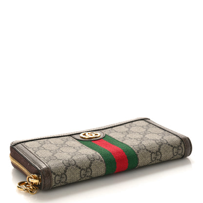 Gucci GG Supreme Monogram Web Ophidia Zip Around Wallet Brown 4 of 8