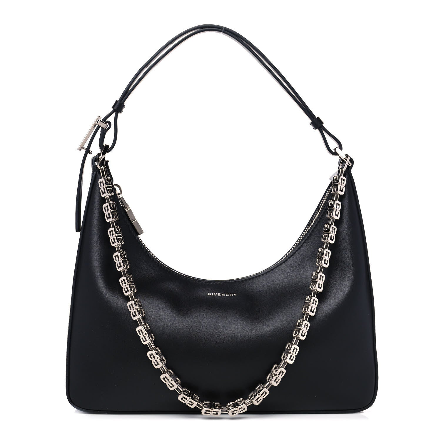 Givenchy Smooth Calfskin Small Moon Cut Out Shoulder Bag Black 1 of 11