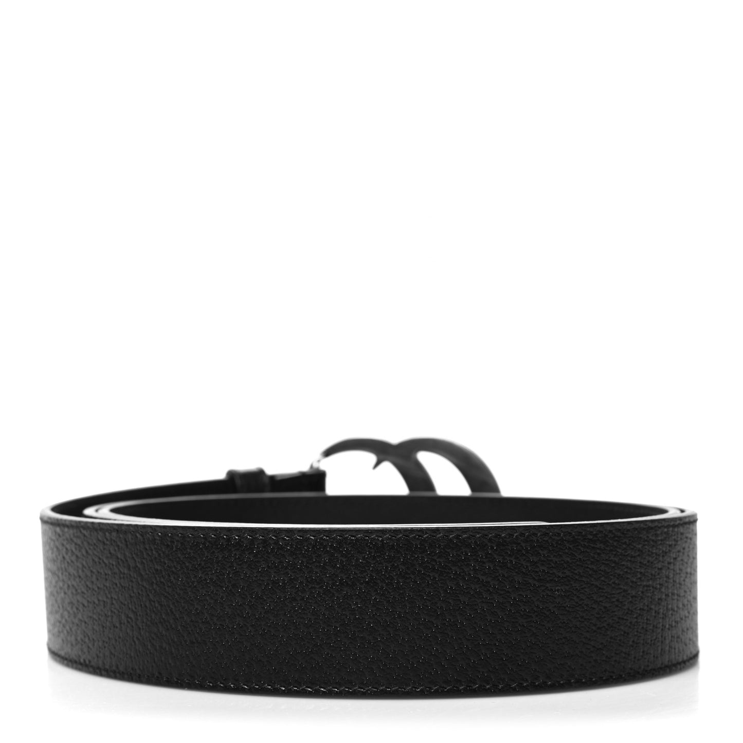 Textured Dollar Calfskin Nickel Double G 40mm Belt 90 36 Black