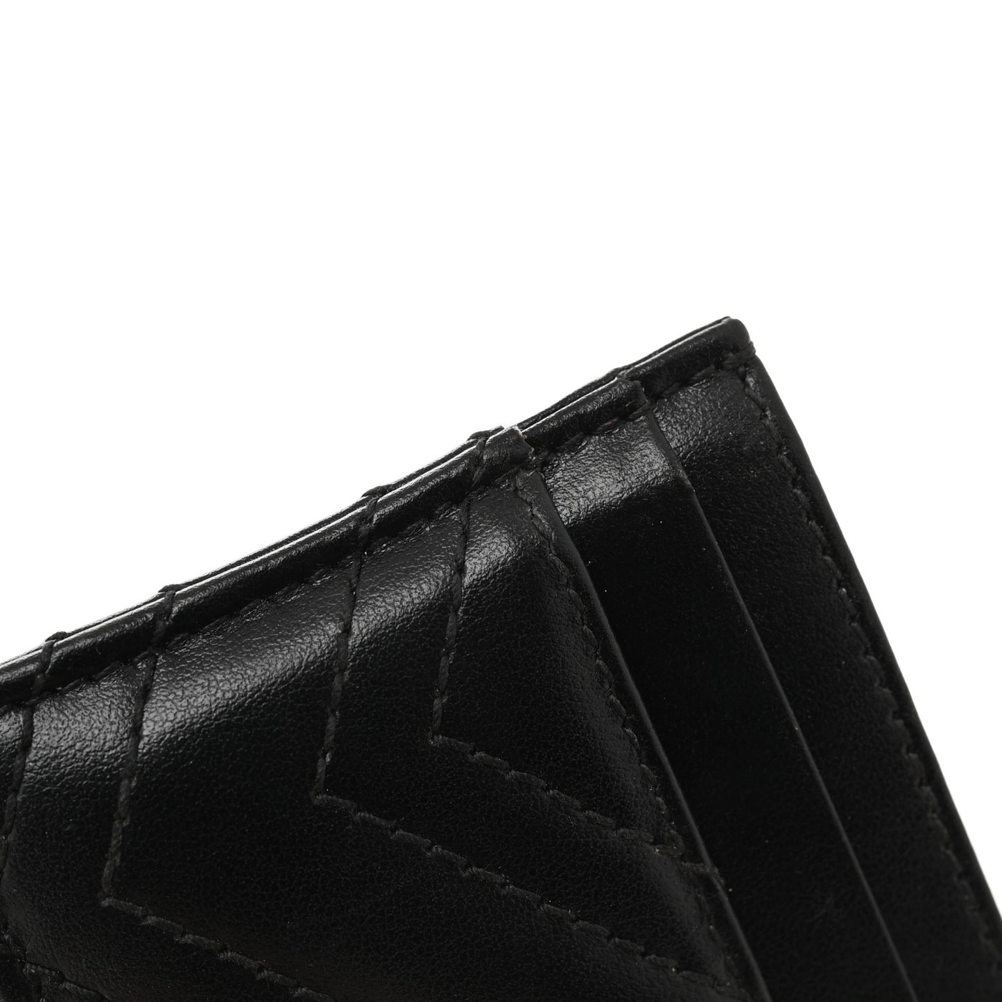Calfskin Matelasse GG Marmont Card Holder Black