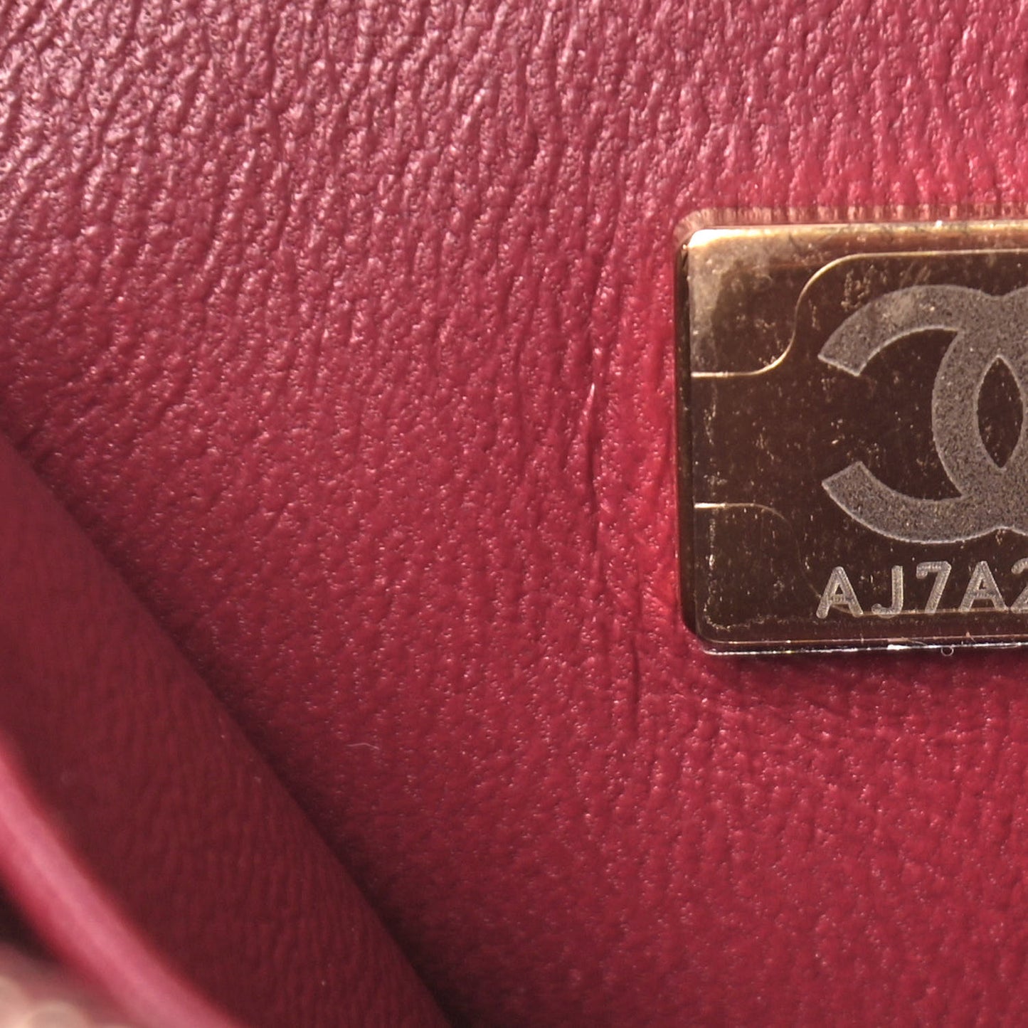 Caviar Lizard Embossed Quilted Small Coco Handle Flap Burgundy