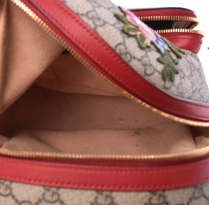 Gucci GG Supreme Monogram Web Kingsnake Heart Embroidered Small Day Backpack Red 9 of 12