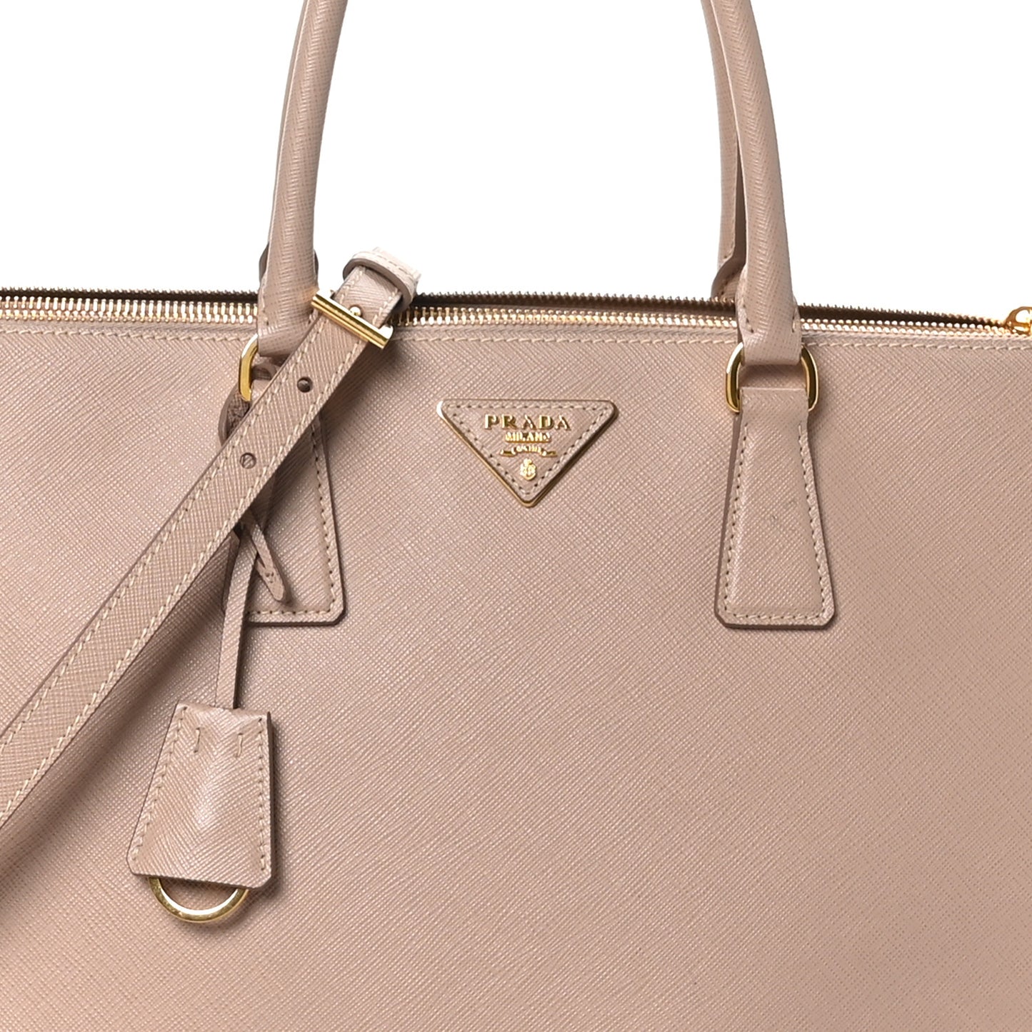Saffiano Lux Large Galleria Double Zip Tote Cammeo
