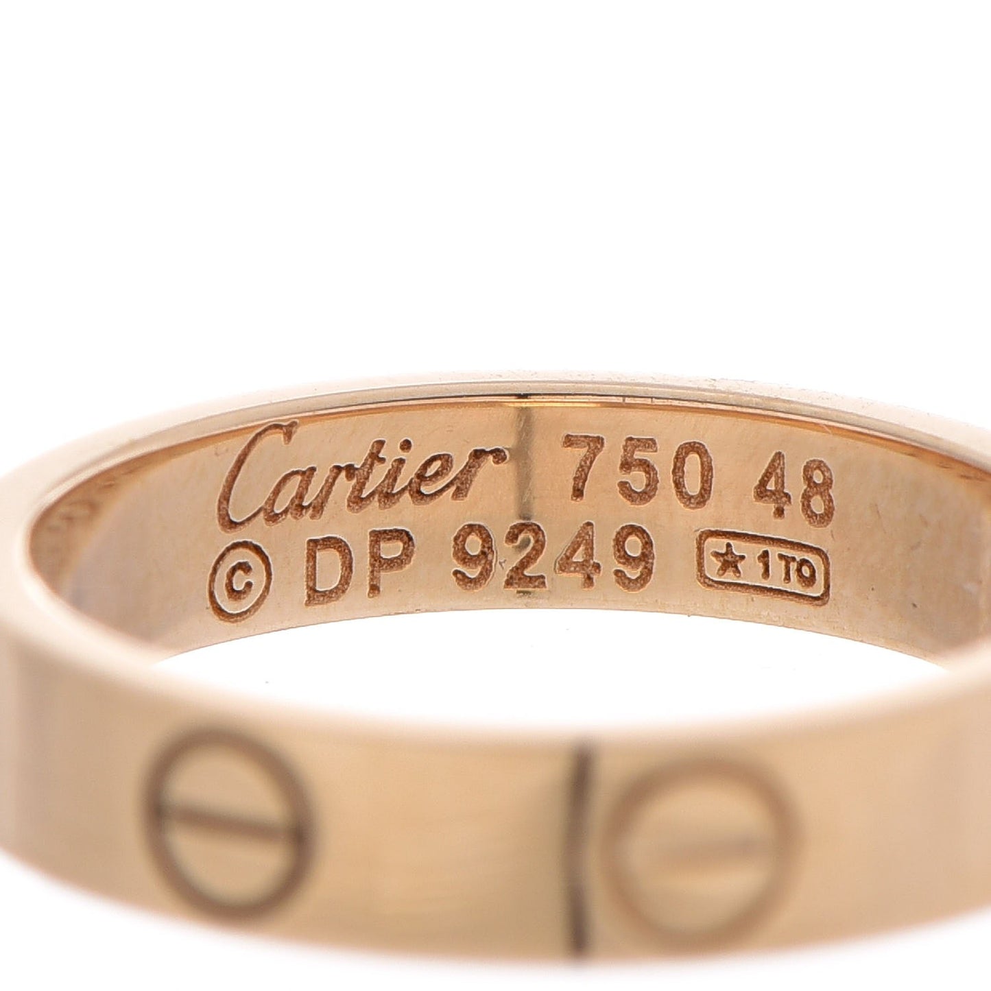 18K Yellow Gold 3.5mm LOVE Wedding Band Ring 48 4.5