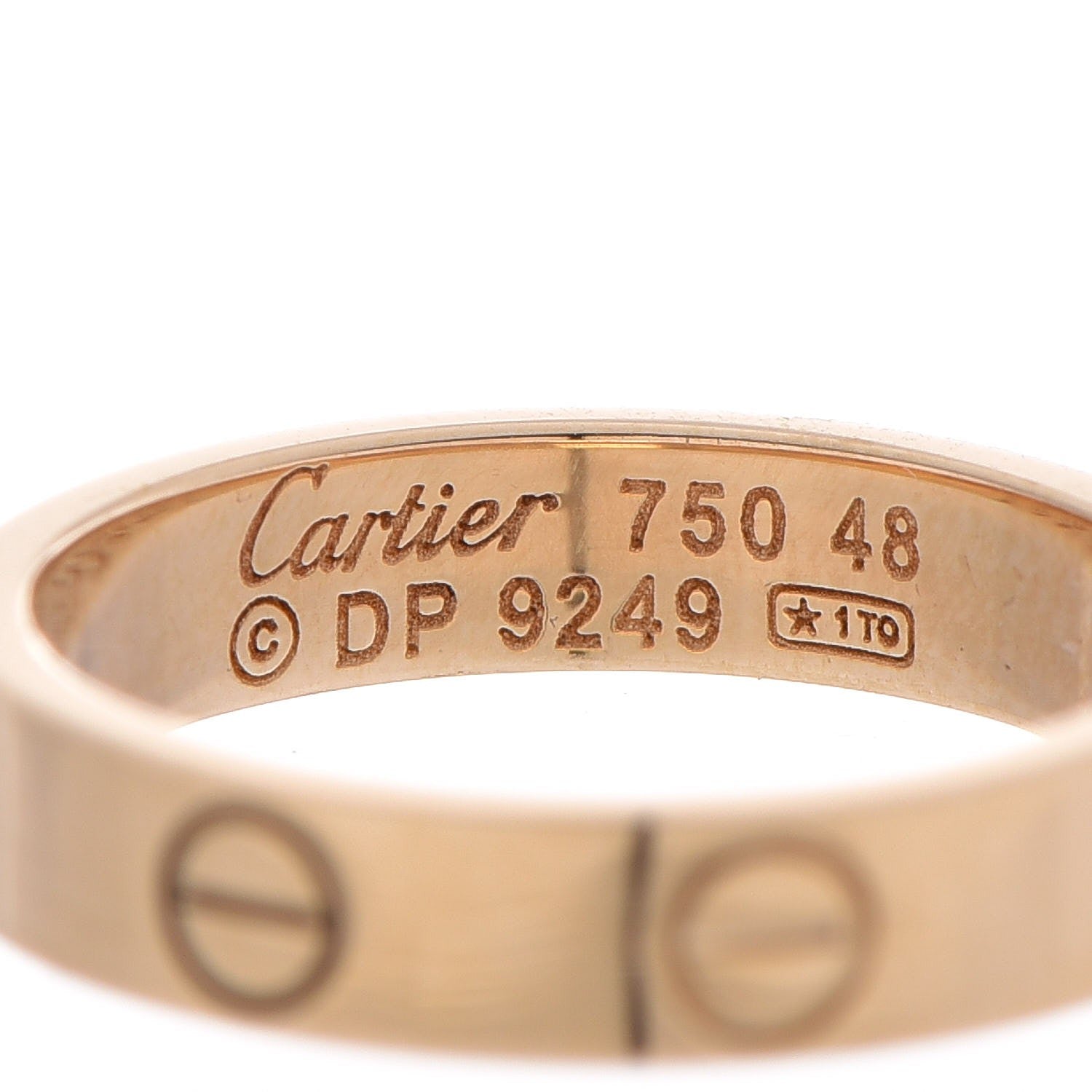 Cartier 18K Yellow Gold 3.5mm LOVE Wedding Band Ring 48 4.5 3 of 3