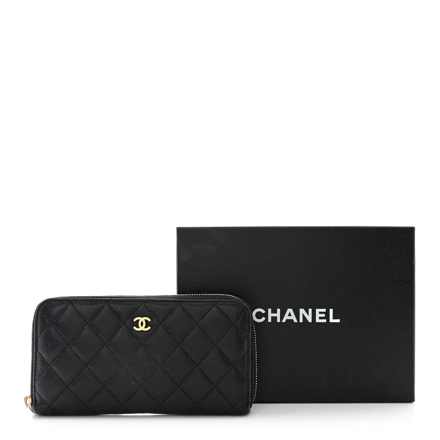 Chanel Caviar Quilted Large Gusset Zip Around Wallet Black 19 of 19