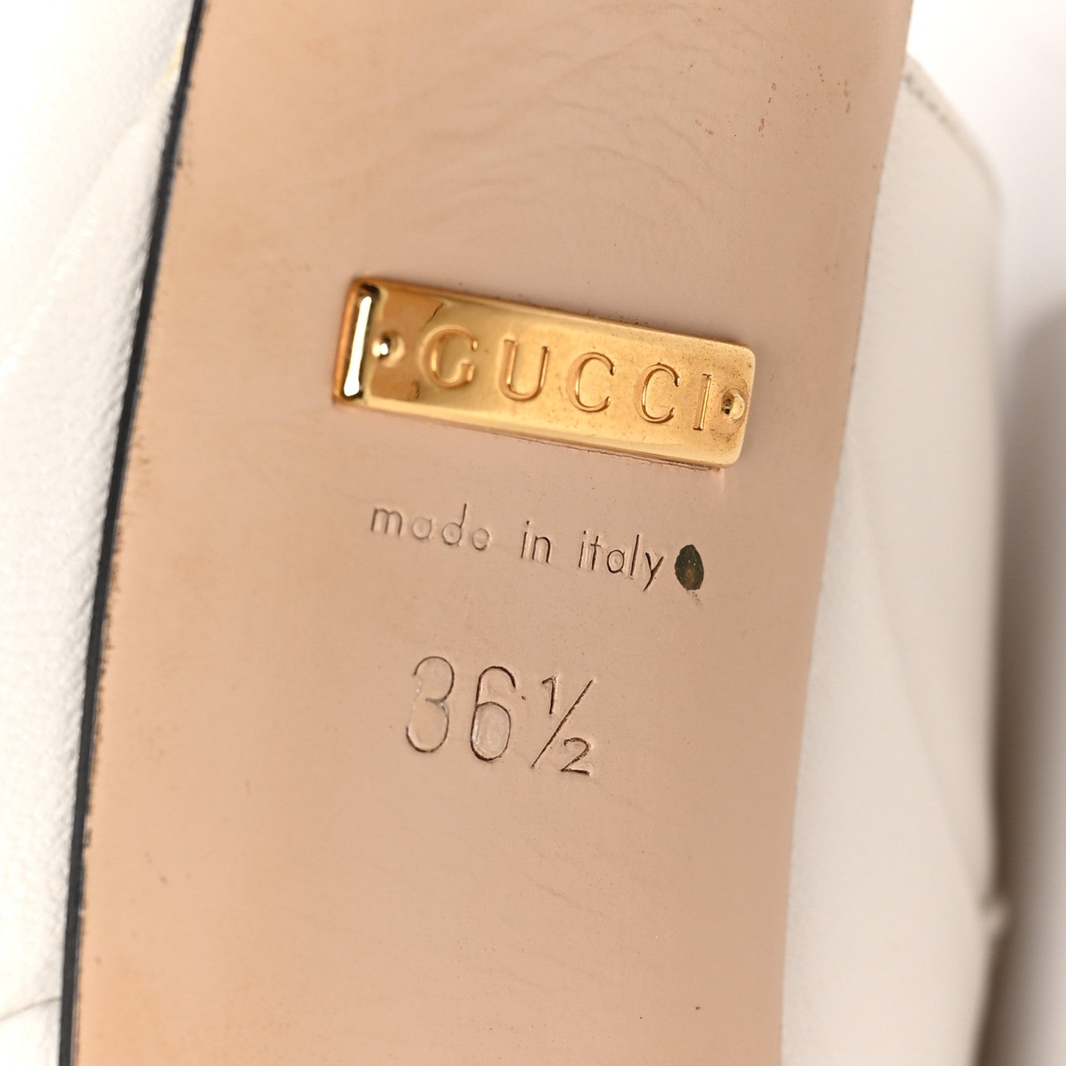 Gucci Malaga Kid T Strap Platform Pumps 36.5 White 6 of 11