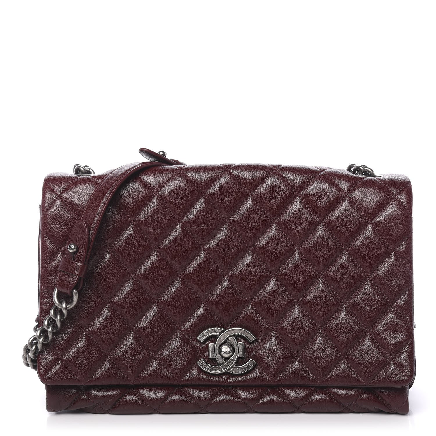 Chanel Goatskin Quilted Large City Rock Flap Burgundy 1 of 10