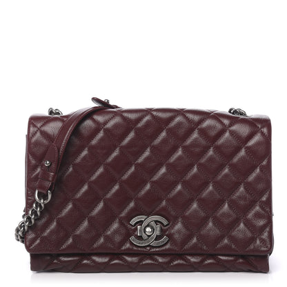 Chanel Goatskin Quilted Large City Rock Flap Burgundy 1 of 10