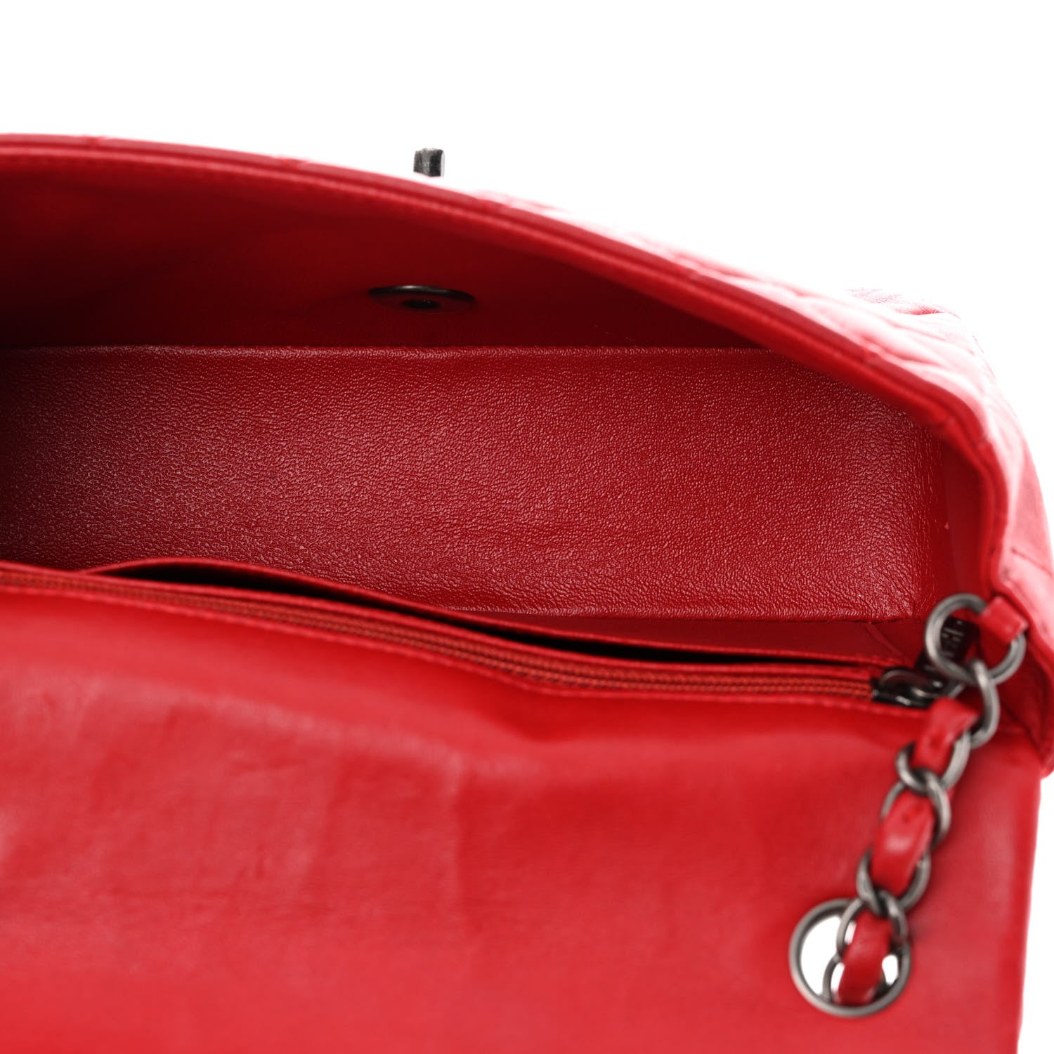Chanel Lambskin Quilted Mini Rectangular Flap Red 5 of 11