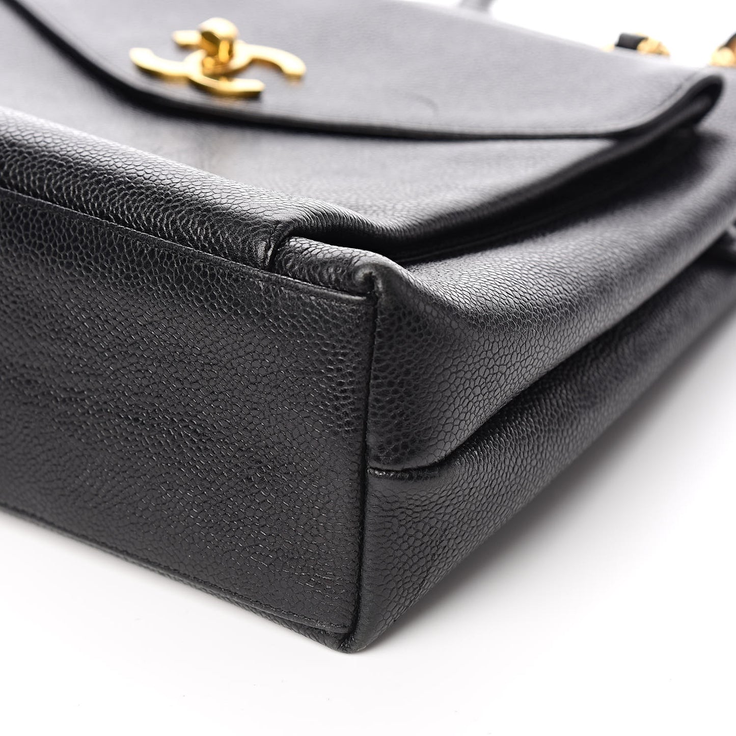 Caviar Flap Shoulder Bag Black