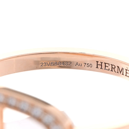 Hermes 18K Rose Gold Diamond MM Chaine d'Ancre Contour Ring 59 8.75 5 of 6
