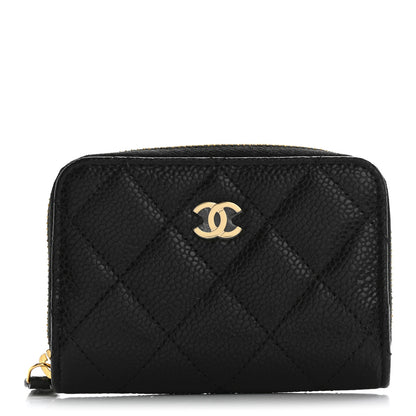 Chanel Caviar Quilted Zip Coin Purse Black 1 of 7