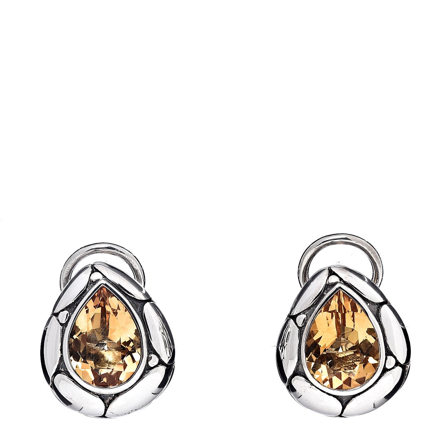 John Hardy Sterling Silver Citrine Kali Teardrop Earrings 1 of 4