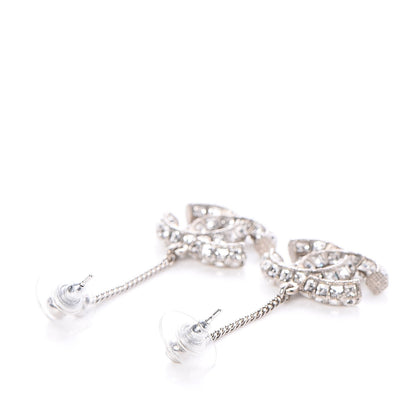 Chanel Baguette Crystal CC Dangle Earrings Silver 3 of 4
