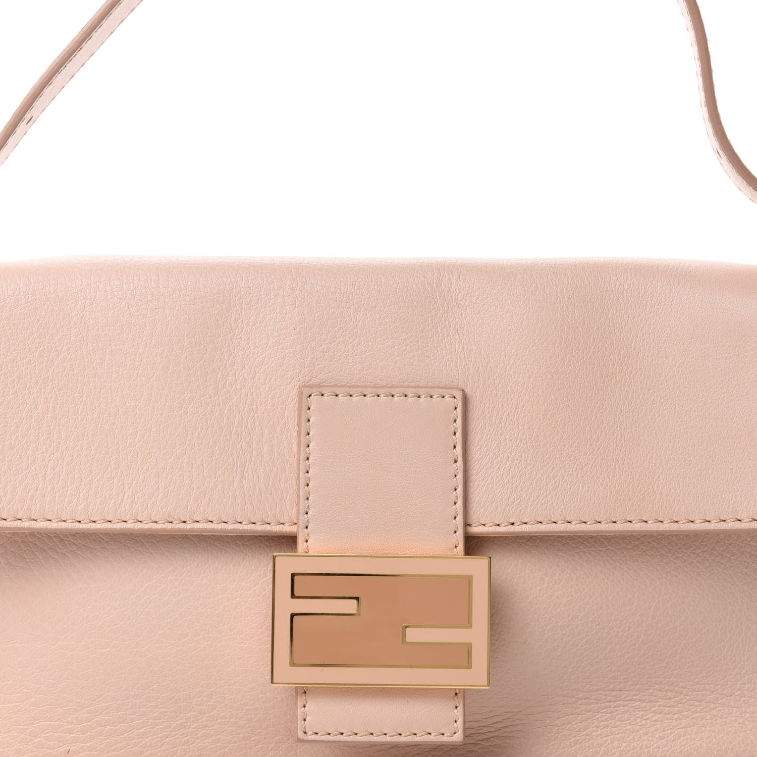 Fendi Vitello Enamel Interchangeable Strap Baguette Rosa Plaster 12 of 12
