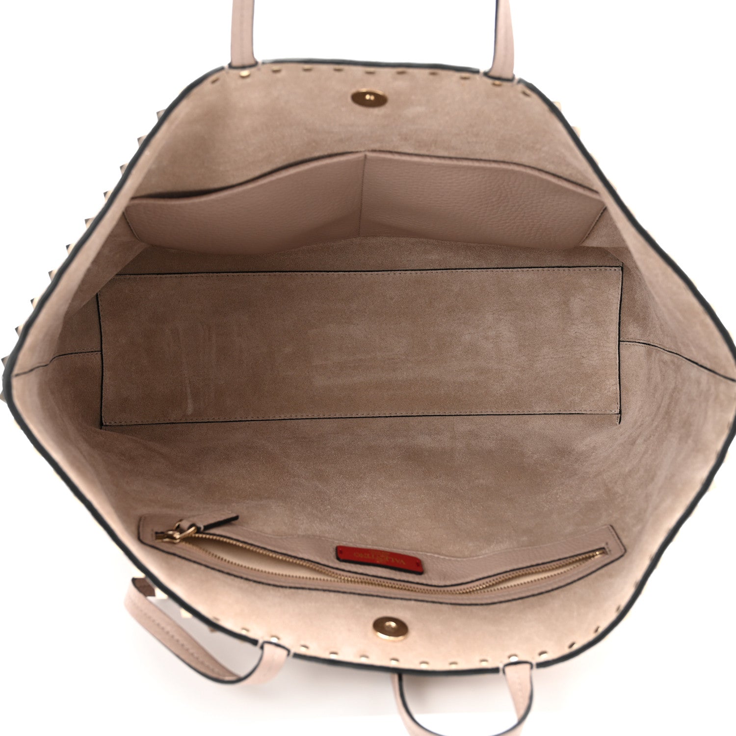 Valentino Garavani Grained Calfskin Rockstud Shoulder Tote Poudre 5 of 8