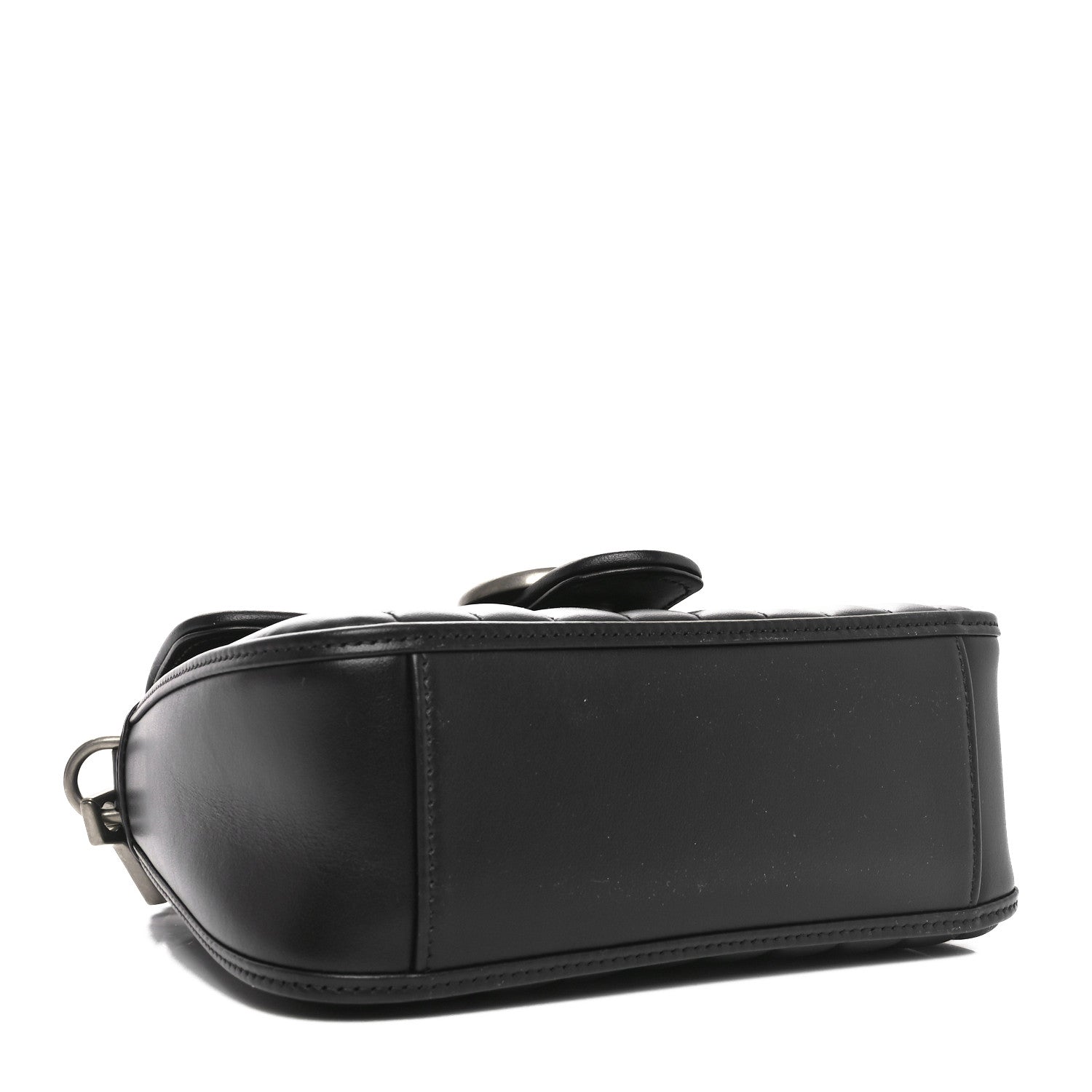 Gucci Calfskin Matelasse Aria Mini GG Marmont Top Handle Shoulder Bag Black 4 of 9