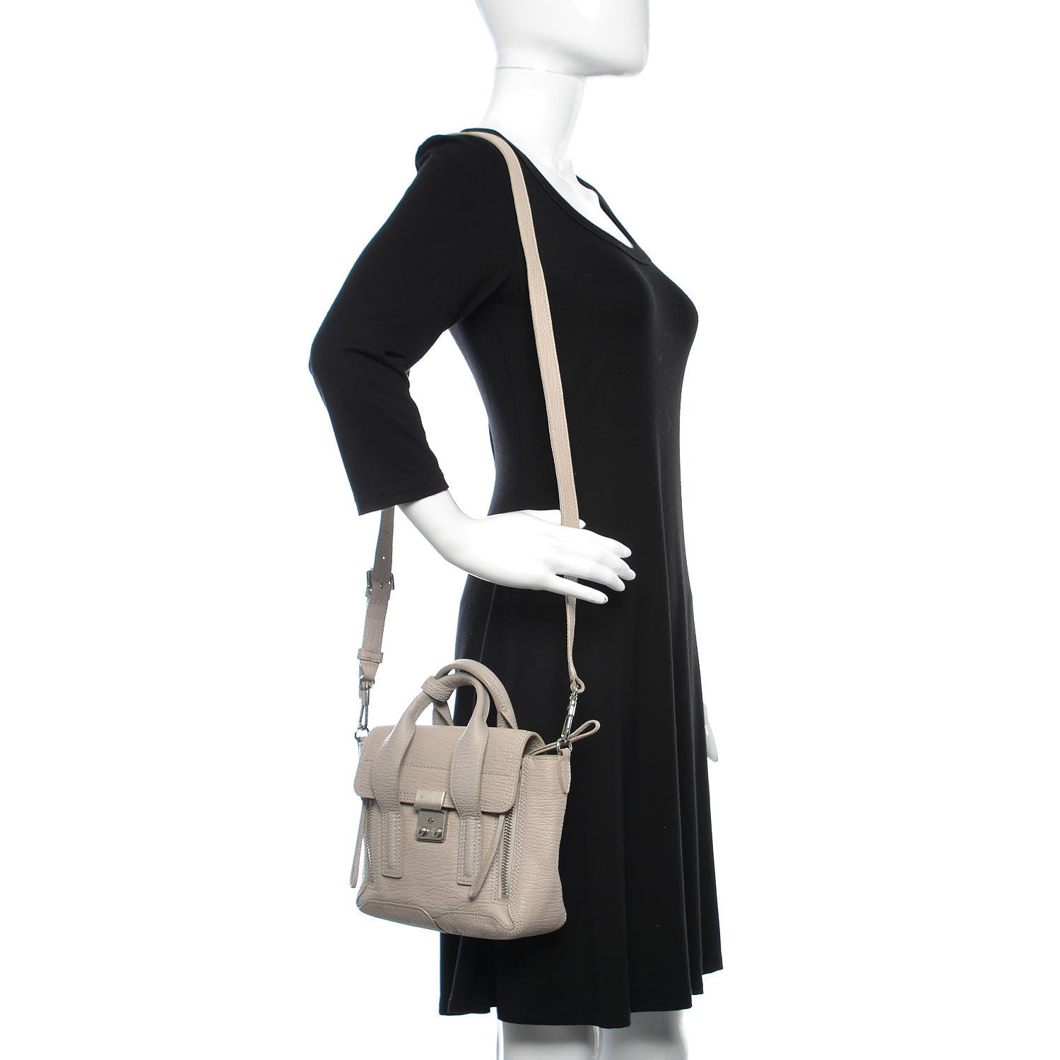 3.1 Phillip Lim 3.1 Textured Calfskin Mini Pashli Satchel Feather 2 of 10