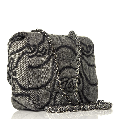Chanel Denim Embossed CC Logo Print Mini Single Flap Black 3 of 10