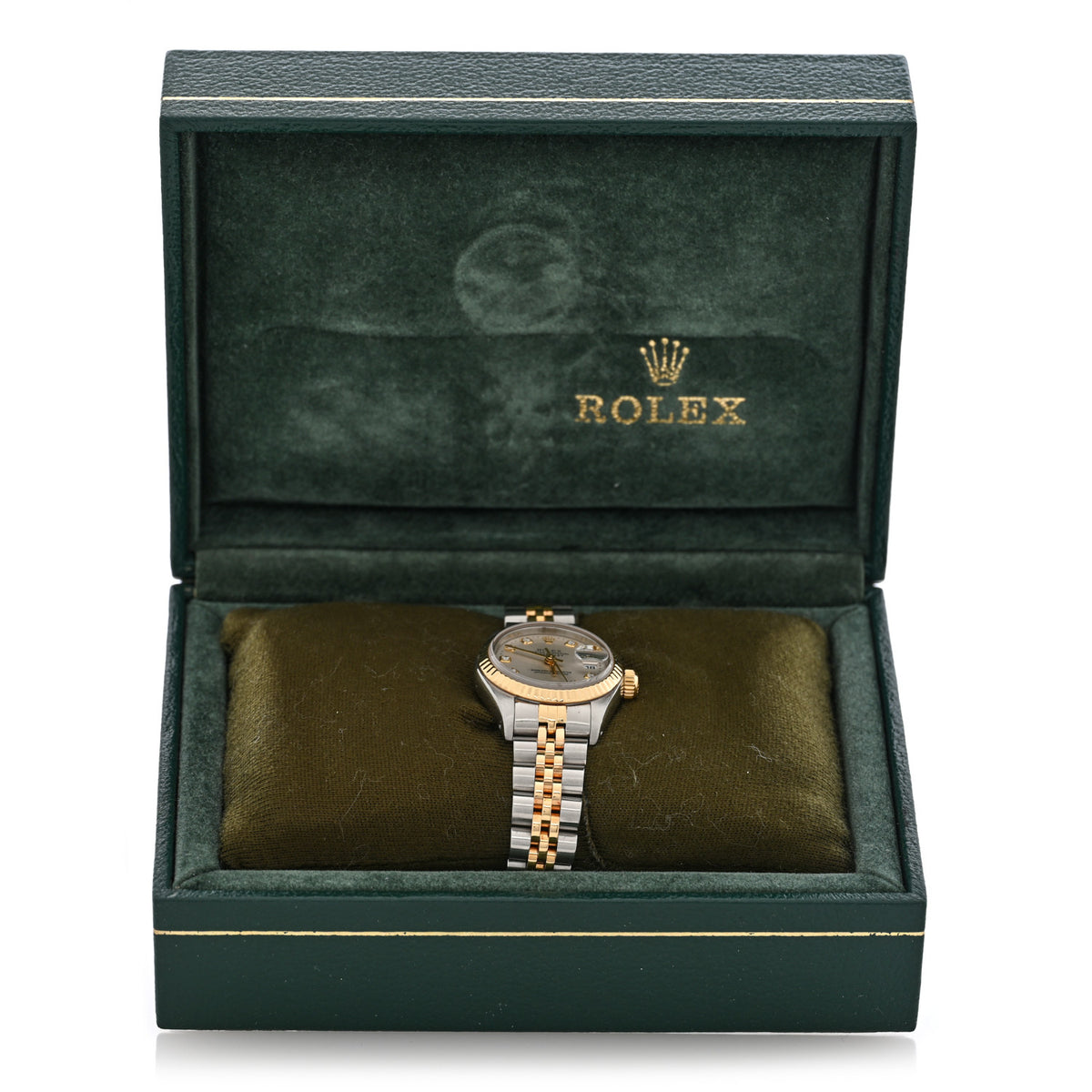 Rolex Stainless Steel 18K Yellow Gold Diamond 26mm Oyster Perpetual Datejust Watch Silver 69173 5 of 5