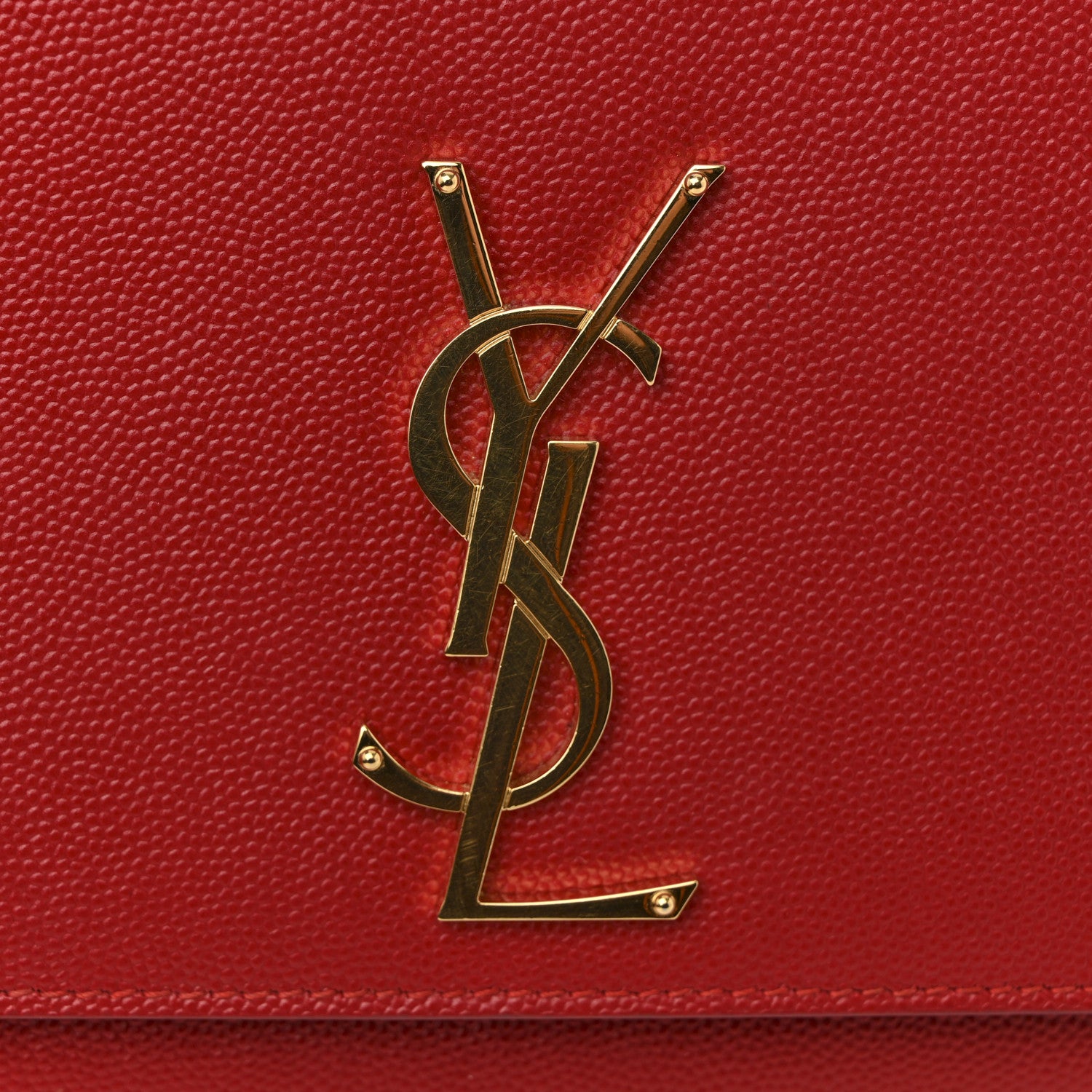 Saint Laurent Grain De Poudre Medium Monogram Kate Satchel Red 13 of 16