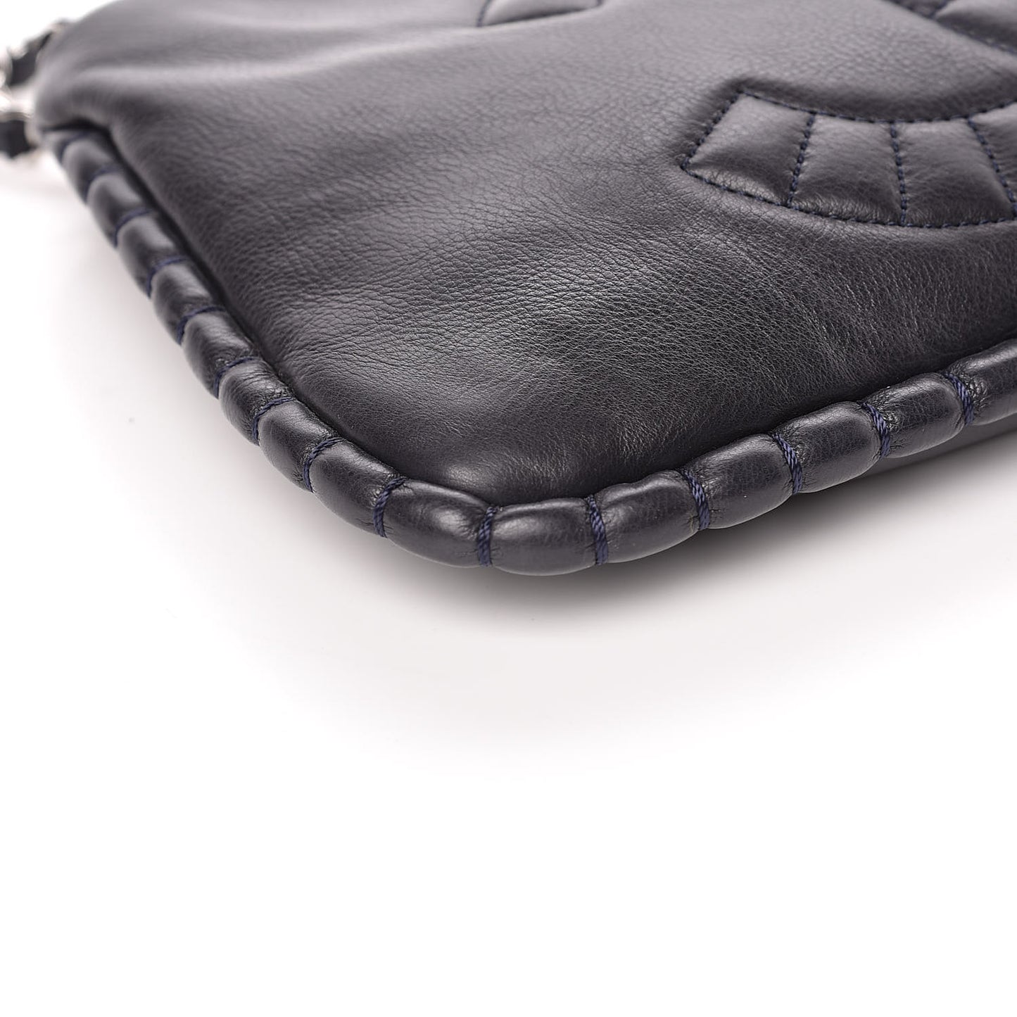 Calfskin On the Bund Pochette Dark Navy Blue