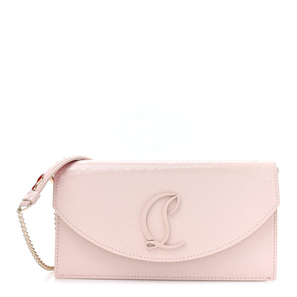 Christian Louboutin Patent Embossed Snakeskin Loubi54 Crossbody Clutch Pink 1 of 10
