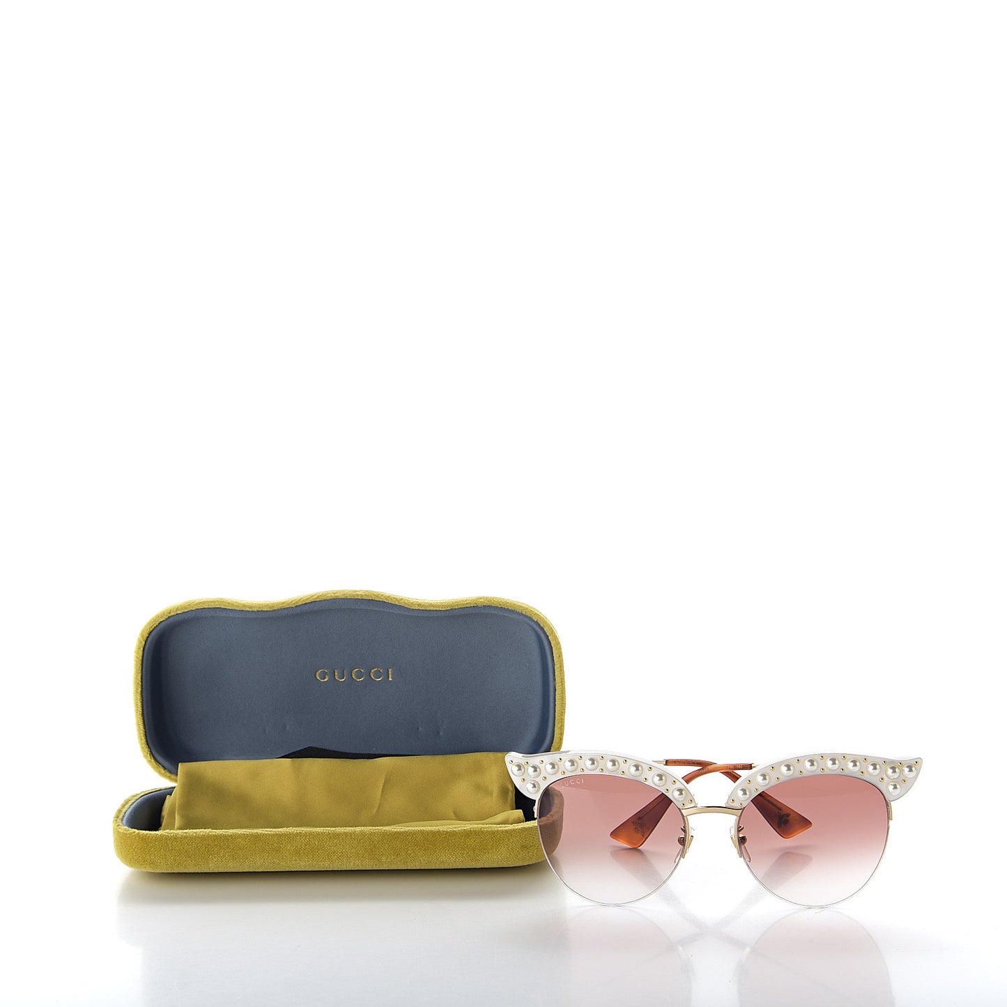 Pearl Cat Eye Sunglasses GG0212S White